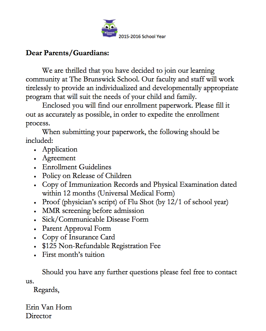 TBS Parent Enrollment - Cover